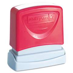 AbilityOne 7520012074108 SKILCRAFT Pre-Inked Message Stamp, COPY, Red