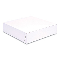White One-Piece Non-Window Bakery Boxes, 10 x 10 x 2.5, White, Paper, 250/Bundle (1569)