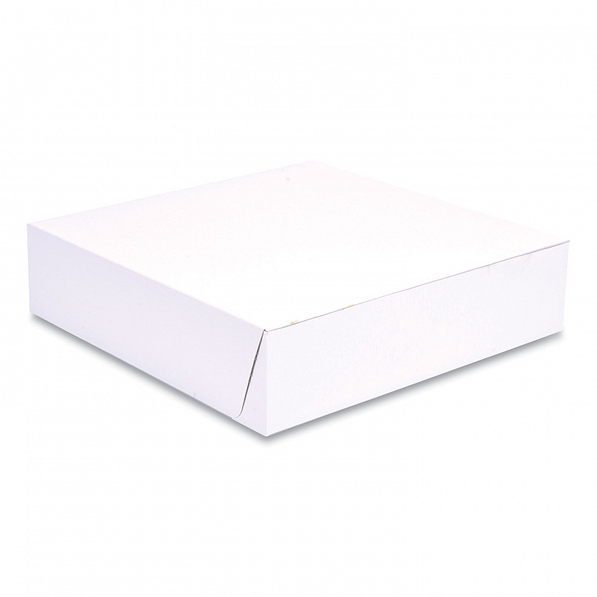White One-Piece Non-Window Bakery Boxes, 10 x 10 x 2.5, White, Paper, 250/Bundle (1569)