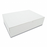 White One-Piece Non-Window Bakery Boxes, 9 x 3 x 12, White, Paper, 100/Bundle (1583)