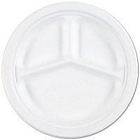 7350012636700, SKILCRAFT Waterproof Paper Plates, 10.25" dia, White, 500/Box (2636700)