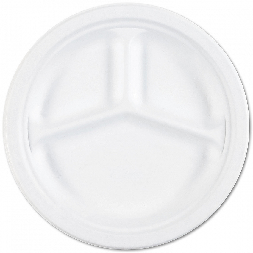 7350012636700, SKILCRAFT Waterproof Paper Plates, 10.25" dia, White, 500/Box (2636700)