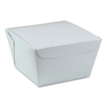 Pactiv Evergreen EarthChoice OneBox Paper Box, 37 oz, 4.5 x 4.5 x 2.5, White, 312/Carton (NOB01W)