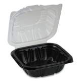 Pactiv Evergreen EarthChoice Dual Color Hinged-Lid Takeout Container, 1-Compartment, 16 oz, 6 x 6 x 3, Black/Clear, 321/Carton (DC6610B000)