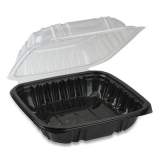 Pactiv Evergreen EarthChoice Dual Color Hinged-Lid Takeout Container, 1-Compartment, 38 oz, 8.5 x 8.5 x 3, Black/Clear, 150/Carton (DC858100B000)