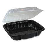 Pactiv Evergreen EarthChoice Dual Color Hinged-Lid Takeout Container, 66 oz, 10.5 x 9.5 x 3, 1-Compartment, Black/Clear, 132/Carton (DC109100B000)