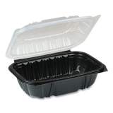 Pactiv Evergreen EarthChoice Dual Color Hinged-Lid Takeout Container, 34 oz, 9 x 6 x 3, 1-Compartment, Black/Clear, 140/Carton (DC961000B000)