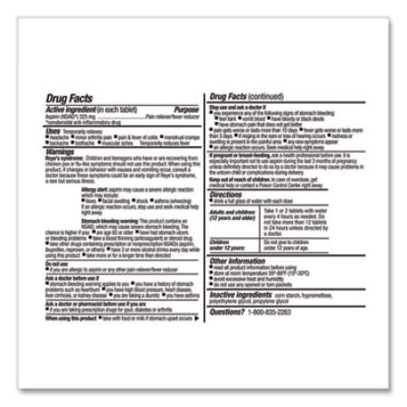 First Aid Only SmartCompliance Aspirin Refill, 2/Packet, 10 Packet/Box (FAE7004)
