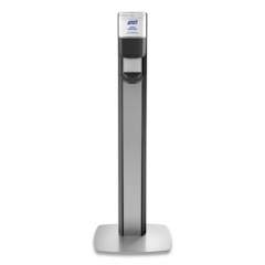 PURELL MESSENGER ES8 Silver Panel Floor Stand with Dispenser, 1,200 mL, 16.75 x 6 x 40, Silver/Graphite (7318DSSLV)