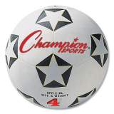 Champion Sports Rubber Sports Ball, For Soccer, No. 4 Size, White/Black (SRB4)