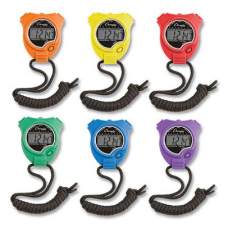 Champion Sports Water-Resistant Stopwatches, Accurate to 1/100 Second, Assorted Colors, 6/Box (910SET)