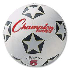 Champion Sports Rubber Sports Ball, For Soccer, No. 5 Size, White/Black (SRB5)