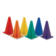 Champion Sports Indoor/Outdoor High Visibility Plastic Cone Set, Assorted Colors, 6/Box (TC9SET)