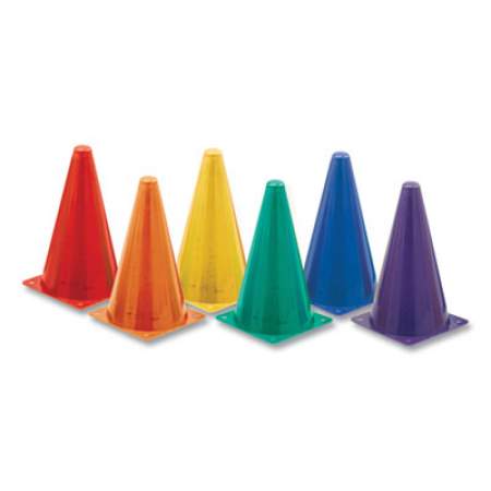 Champion Sports Indoor/Outdoor High Visibility Plastic Cone Set, Assorted Colors, 6/Box (TC9SET)