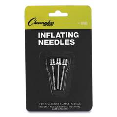 Champion Sports Nickel-Plated Inflating Needles for Electric Inflating Pump, 3/Pack (INB)