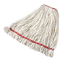 Web Foot Shrinkless Looped-End Wet Mop Head, Cotton/Synthetic, Large, White, 1" White Headband (A21306WH00)