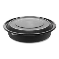 Pactiv Evergreen EarthChoice MealMaster Bowls with Lids, 48 oz, 10.13" Diameter x 2.13"h, 1-Compartment, Black/Clear, 150/Carton (0CN80948CSTC)
