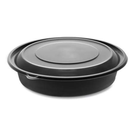 Pactiv Evergreen EarthChoice MealMaster Bowls with Lids, 48 oz, 10.13" Diameter x 2.13"h, 1-Compartment, Black/Clear, 150/Carton (0CN80948CSTC)