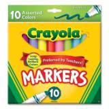 Crayola Non-Washable Marker, Broad Bullet Tip, Assorted Tropical Colors, 10/Pack (587725)