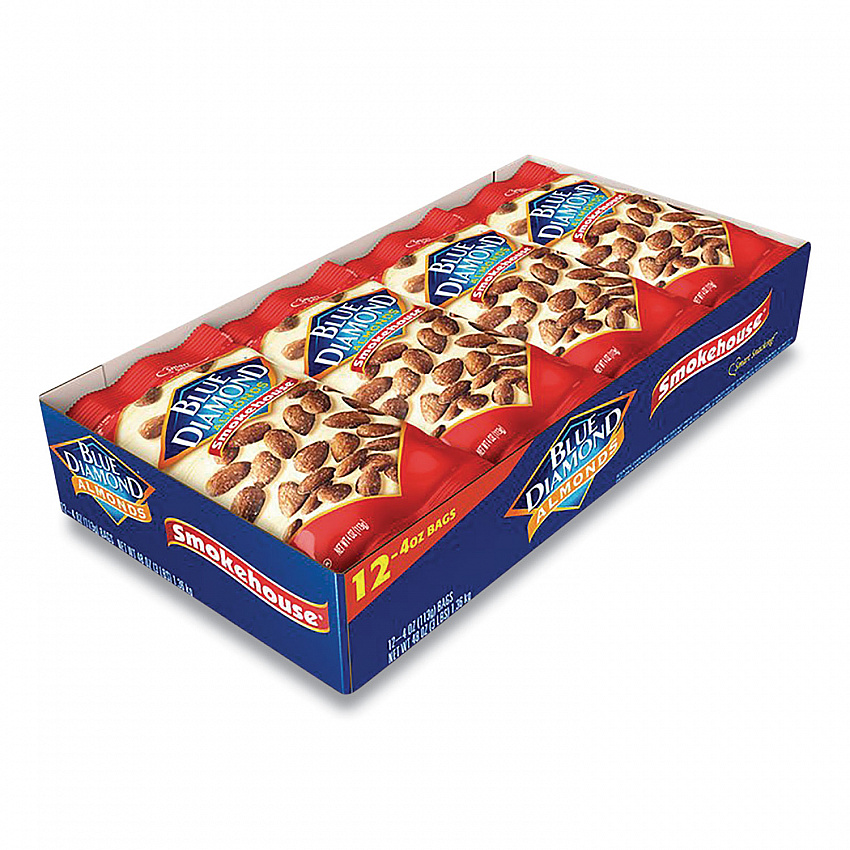 Smokehouse Flavored Almonds, 4 oz Bag, 12 Bags/Box (BLU09918)