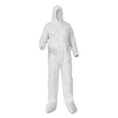 KleenGuard A35 Liquid and Particle Protection Coveralls, Hooded/Booted, White, 3X-Large, 25/Carton (181126)