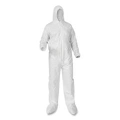 KleenGuard A35 Liquid and Particle Protection Coveralls, Hooded/Booted, White, 2X-Large, 25/Carton (181127)
