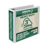 Samsill Earth's Choice Heavy-Duty Biobased One-Touch Locking D-Ring View Binder, 3 Rings, 3" Capacity, 11 x 8.5, White (19887)