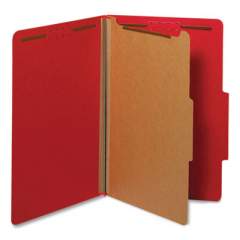 Universal Bright Colored Pressboard Classification Folders, 1 Divider, Legal Size, Ruby Red, 10/Box (10213)
