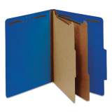 Universal Bright Colored Pressboard Classification Folders, 2 Dividers, Letter Size, Cobalt Blue Cover, 10/Box (10301)