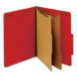 Universal Bright Colored Pressboard Classification Folders, 2 Dividers, Letter Size, Ruby Red, 10/Box (10303)