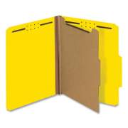 Universal Bright Colored Pressboard Classification Folders, 1 Divider, Letter Size, Yellow, 10/Box (10204)
