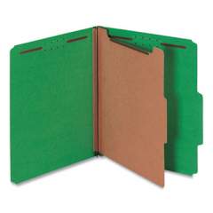 Universal Bright Colored Pressboard Classification Folders, 1 Divider, Letter Size, Emerald Green, 10/Box (10202)