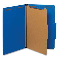 Universal Bright Colored Pressboard Classification Folders, 1 Divider, Legal Size, Cobalt Blue, 10/Box (10211)