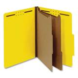 Universal Bright Colored Pressboard Classification Folders, 2 Dividers, Letter Size, Yellow, 10/Box (10304)
