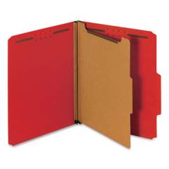 Universal Bright Colored Pressboard Classification Folders, 1 Divider, Letter Size, Ruby Red, 10/Box (10203)