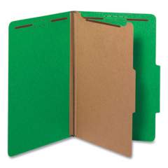 Universal Bright Colored Pressboard Classification Folders, 1 Divider, Legal Size, Emerald Green, 10/Box (10212)