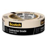 Scotch Contractor Grade Masking Tape, 3" Core, 1.41" x 60 yds, Tan (202036AP)
