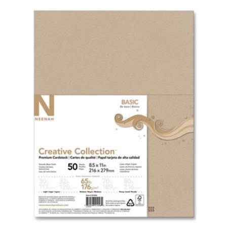 Neenah Paper Creative Collection Premium Cardstock, 65 lb, 8.5 x 11, Tan, 50/Pack (91456)
