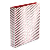 Oxford Punch Pop Fashion Binder, 3 Rings, 1.5" Capacity, 11 x 8.5, White/Red Polka Dot Design (24412310)