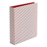 Oxford Punch Pop Fashion Binder, 3 Rings, 1.5" Capacity, 11 x 8.5, White/Red Polka Dot Design (42500)