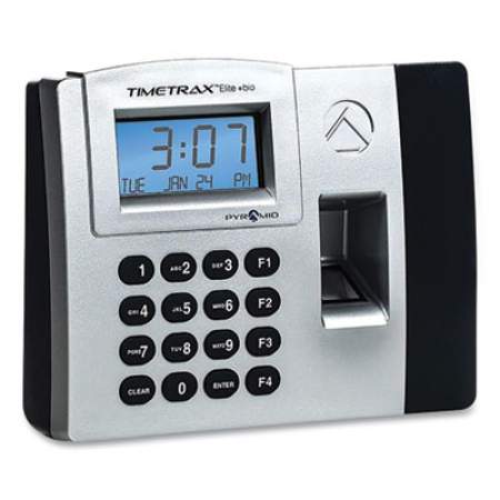 Pyramid Technologies TimeTrax Elite Biometric Time Clock, 50 Employees, Black (TTELITEEK)