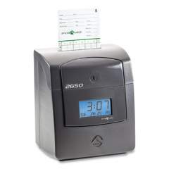 Pyramid Technologies 2650 Pro Auto Aligning Time Clock, LCD Display, Charcoal (919884)