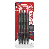 Sharpie S-Gel S-Gel High-Performance Gel Pen, Retractable, Medium 0.7 mm, Assorted Ink Colors, Black Barrel, 4/Pack (2096174)