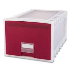 Storex Archive Storage Drawers, Letter Files, 15.13 x 24.25 x 11.38, Red/White (501219)