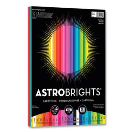 Astrobrights Color Cardstock, 65 lb, 8.5 x 11, Assorted Spectrum Colors, 75/Pack (24447812)
