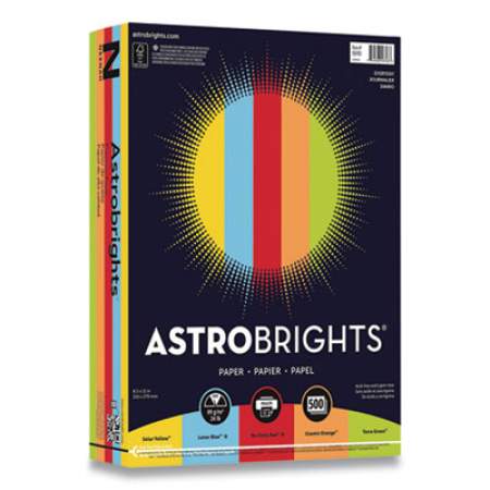 Astrobrights Color Paper, 24 lb, 8.5 x 11, Assorted Everyday Colors, 500/Ream (9974301)