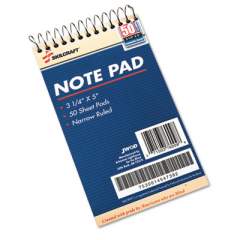 AbilityOne 7530014547392 SKILCRAFT Notepad, Narrow Rule, Blue Cover, 50 White 3.25 x 5.5 Sheets, Dozen
