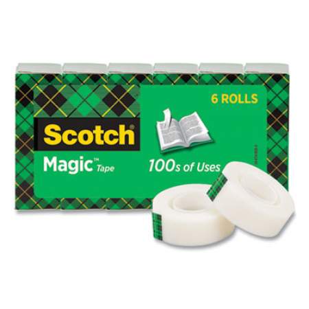 Scotch Magic Tape Refill, 1" Core, 0.75" x 36 yds, Clear, 6/Pack (8106PK)