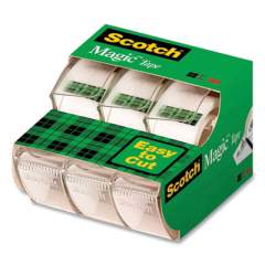 Scotch Magic Tape in Handheld Dispenser, 1" Core, 0.75" x 25 ft, Clear, 3/Pack (3105)