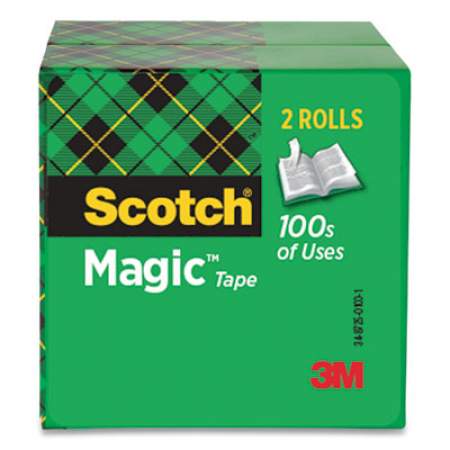 Scotch Magic Tape Refill, 3" Core, 0.5" x 72 yds, Clear, 2/Pack (735767)